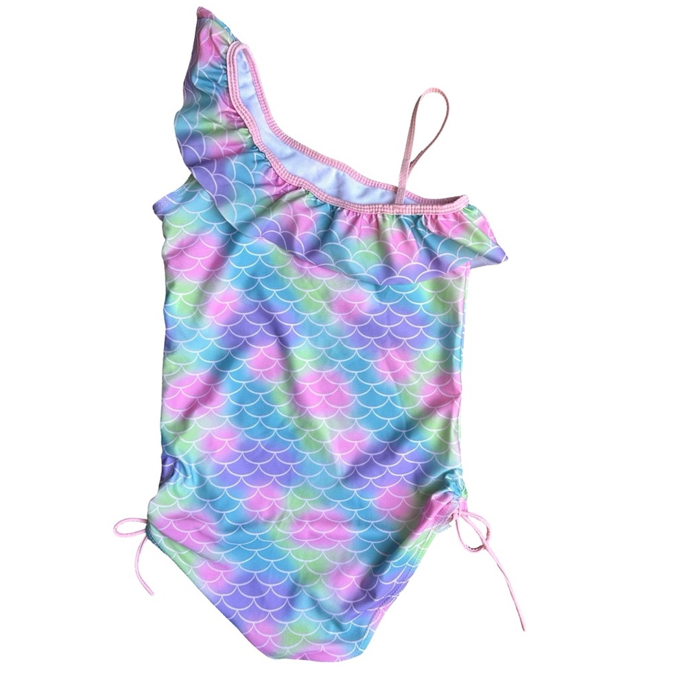 Swimwear Pastel Mermaid Scales Bikini Girls Swimsuit Ruffle Beachwear 9/10